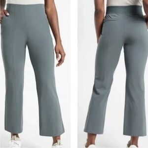 ATHLETA Cosmic Kick Flare Pant - Cropped Pull On In Metropolis Gray Blue Color
